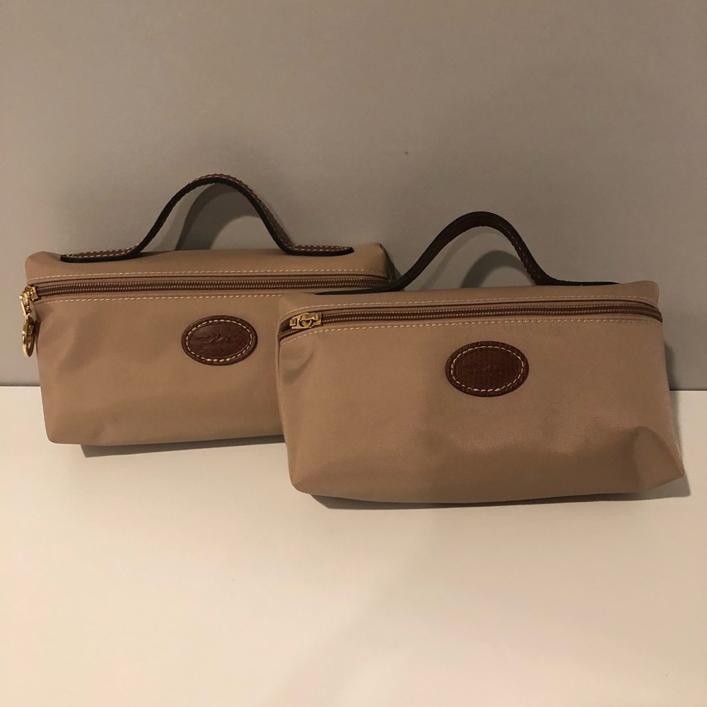 Set of long champ cosmetic bags